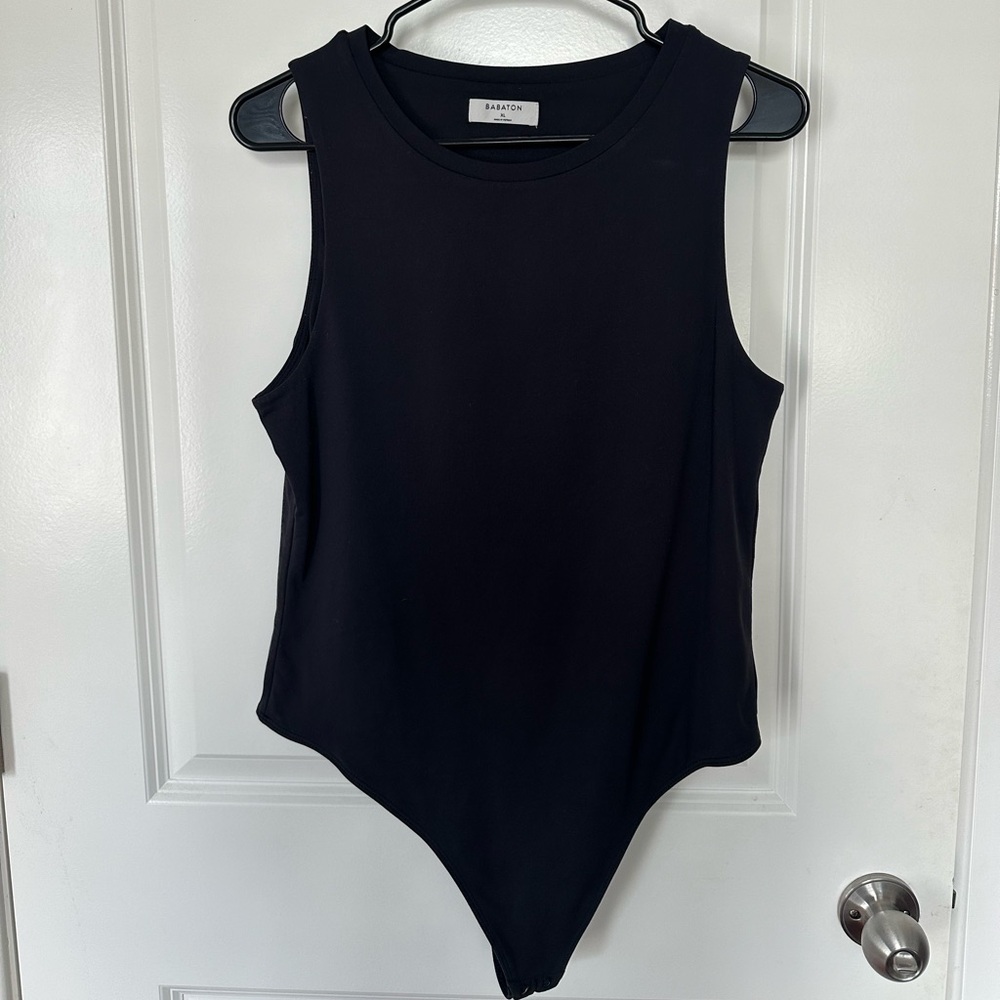 Aritzia Babaton Black Muscle Bodysuit